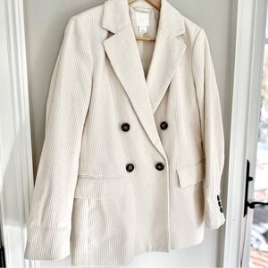 H&M Beautiful Corduroy Double Breasted Blazer